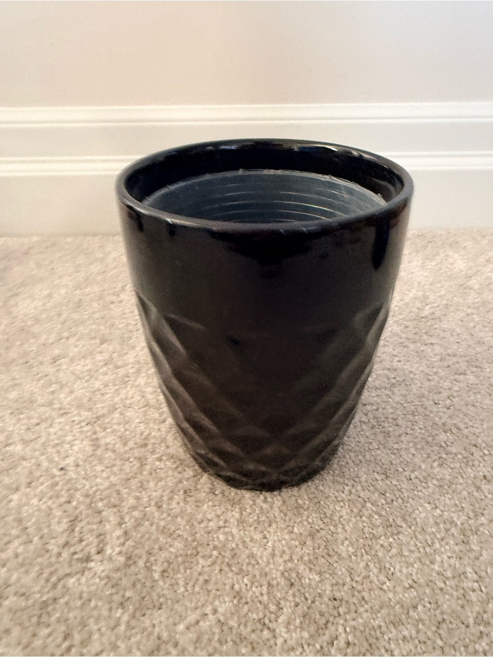 Black Ceramic Textured Planter - Home Accents